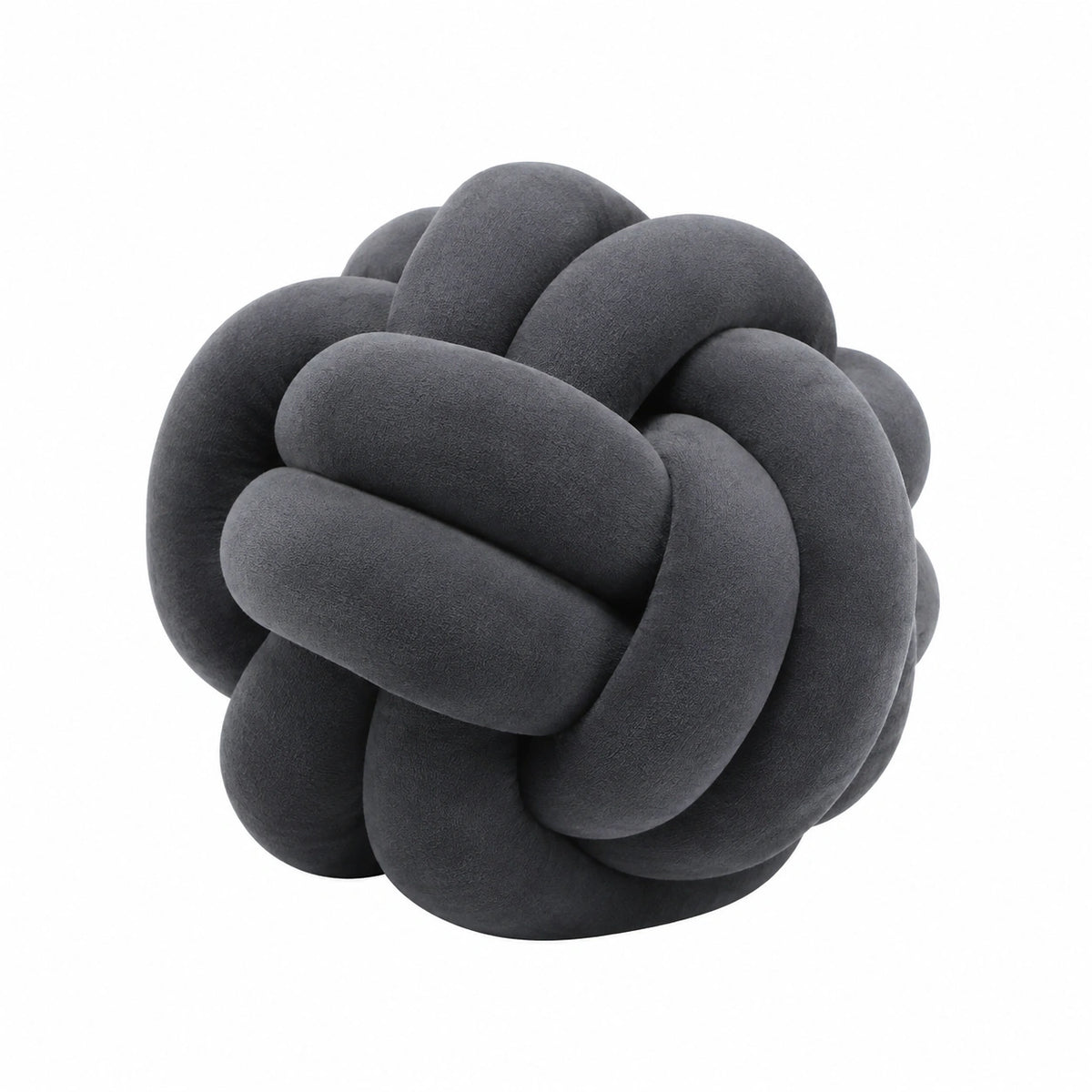 Knotenkissen 30 cm Textil Dunkelgrau Dekokissen geflochten