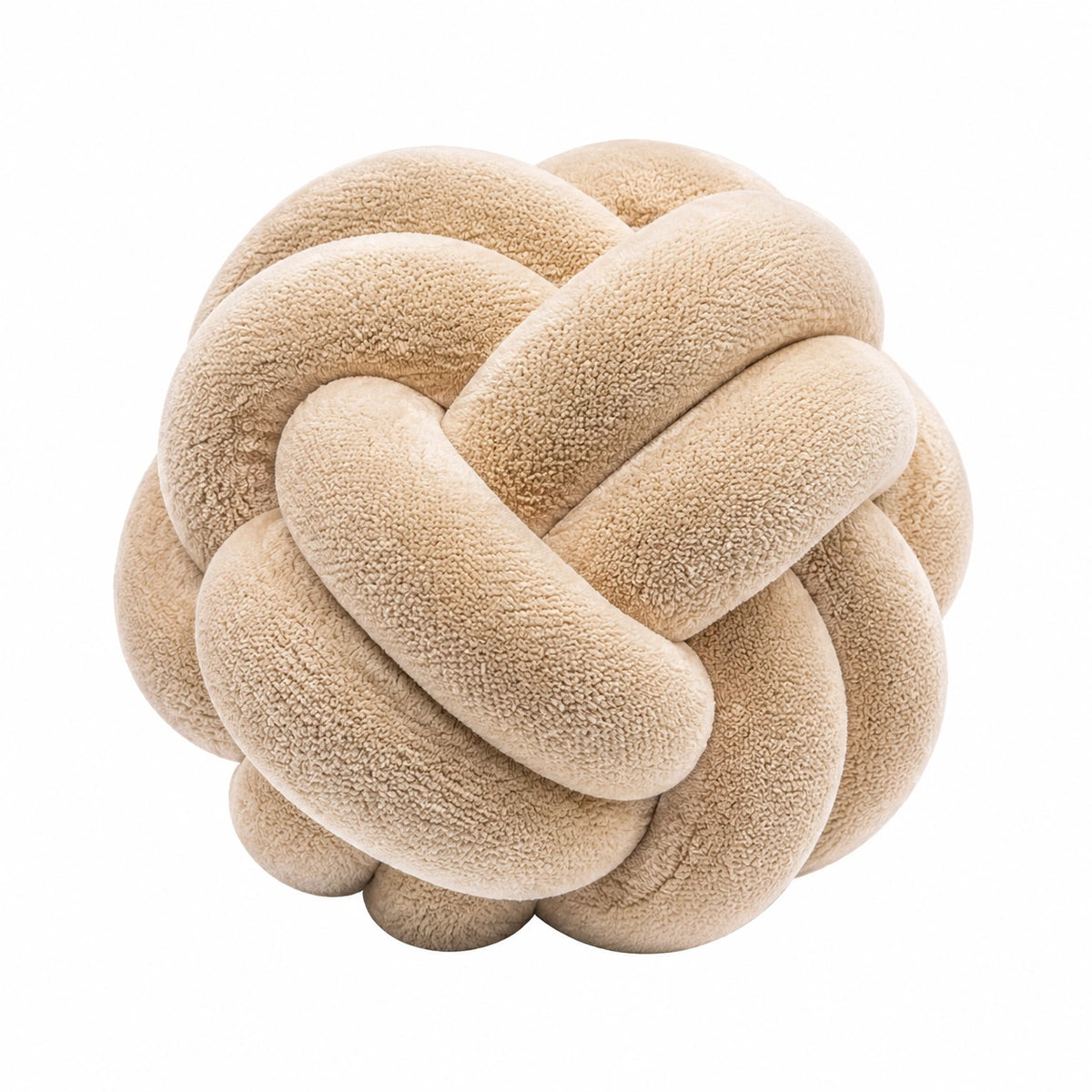 Knotenkissen 30 cm aus Textil in Beige - weiches dekoratives Sofakissen