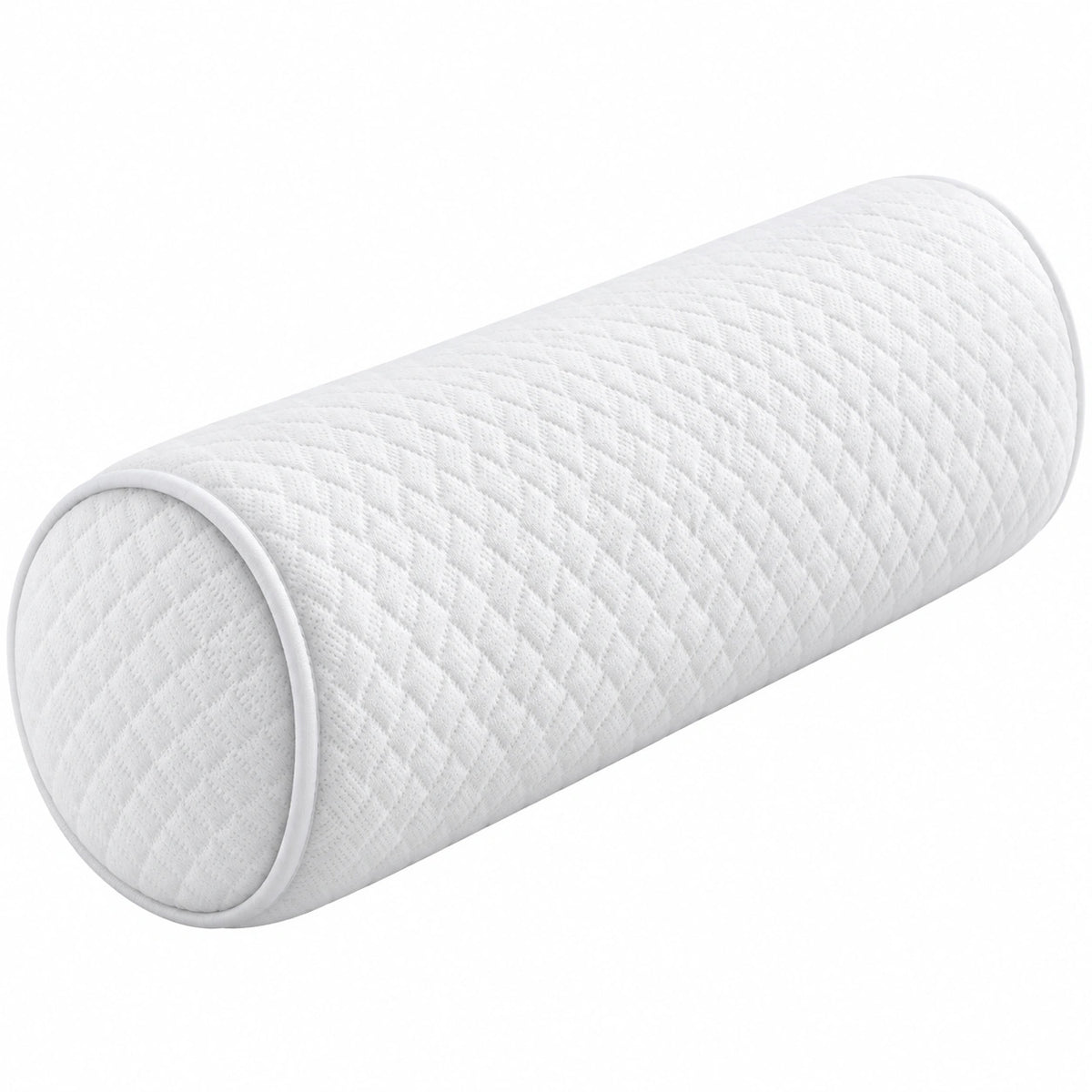 Nackenrolle 15 x 40 cm Weiß Textil Zylinderform für Bett und Sofa