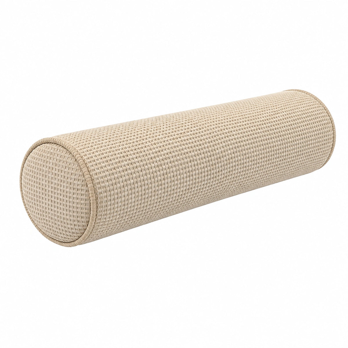 Nackenrolle 20 x 60 cm aus Textilgewebe Beige für Sofa und Bett