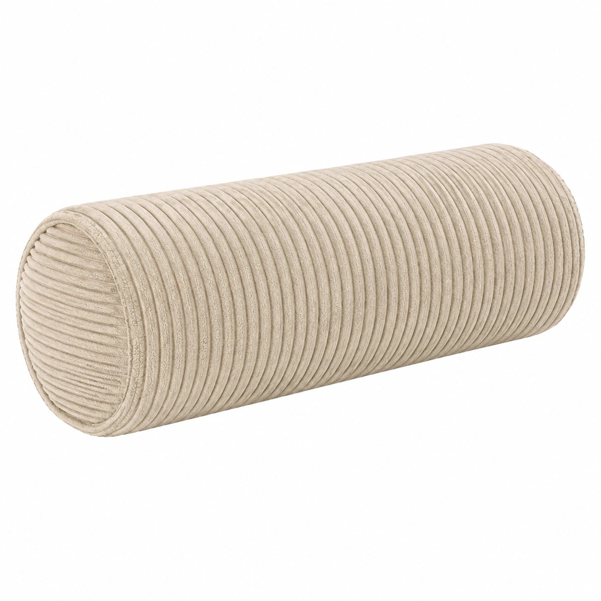 Nackenrolle 20 x 60 cm aus Cord Beige weich gerippt