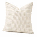 Dekokissen 45 x 45 cm Textil Creme strukturiert für Wohnräume
