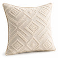Dekokissen 45 cm x 45 cm Beige Textil mit Strukturmuster