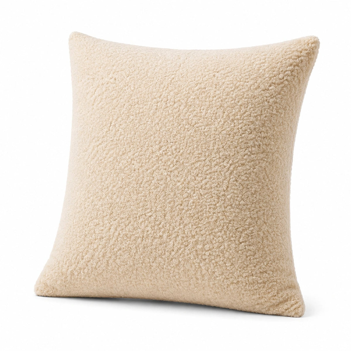 Dekokissen 45 x 45 cm cremefarbenes Bouclé Textil weich