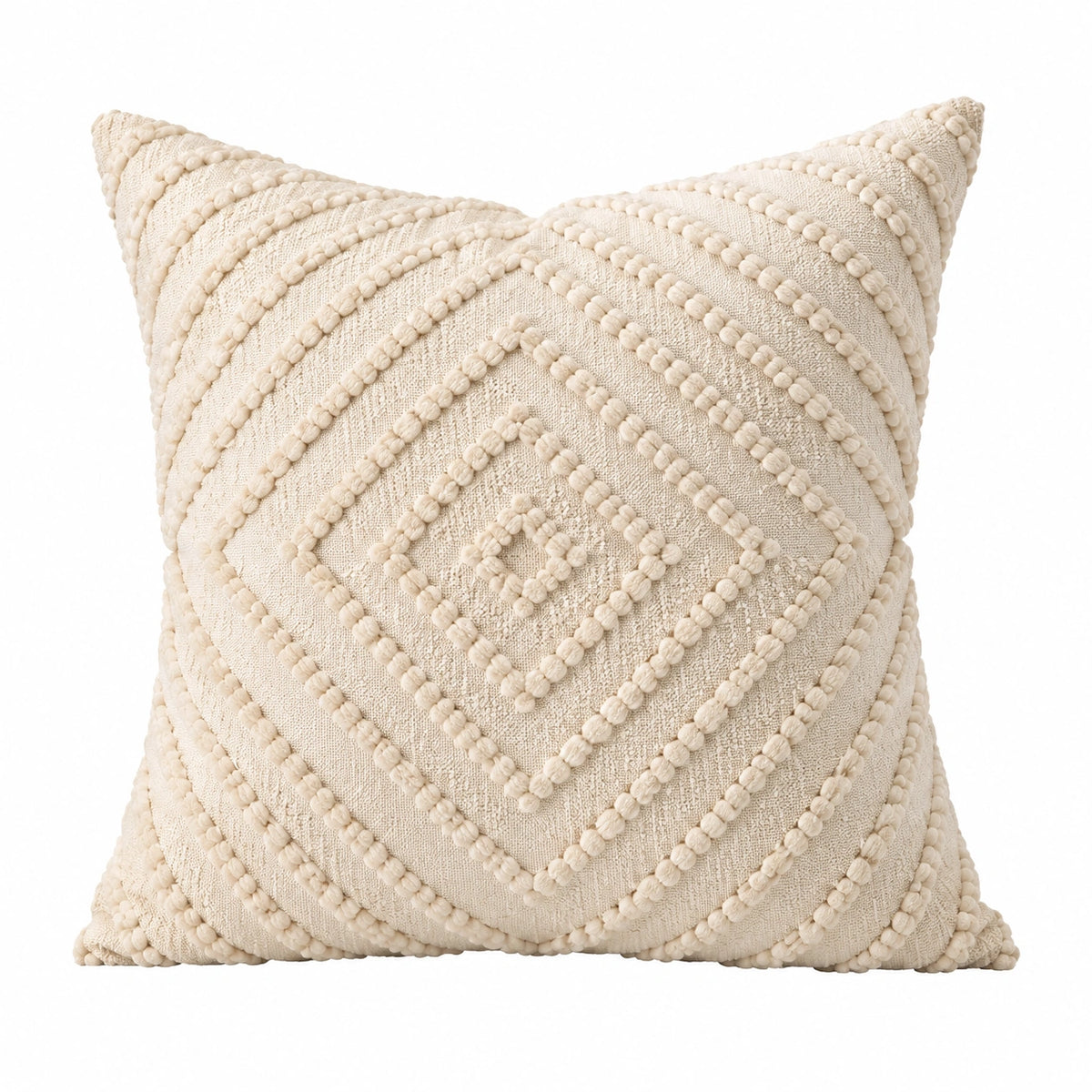 Dekokissen 45 x 45 cm Creme Textil mit Strukturmuster