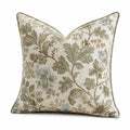 Dekokissen 45 x 45 cm Creme Grün mit floralem Textilbezug für Sofa und Sessel