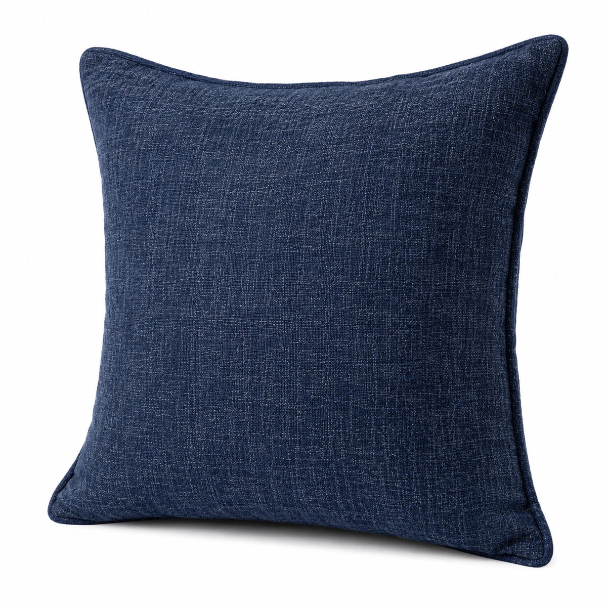 Dekokissen 45 x 45 cm dunkelblauer Textilbezug für Sofa schlicht