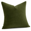 Kissen 45 x 45 cm Cordstoff Olivgrün quadratisch dekorativ