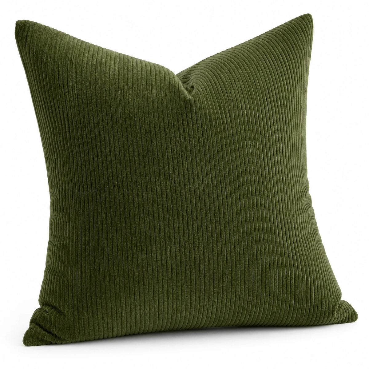 Kissen 45 x 45 cm Cordstoff Olivgrün quadratisch dekorativ