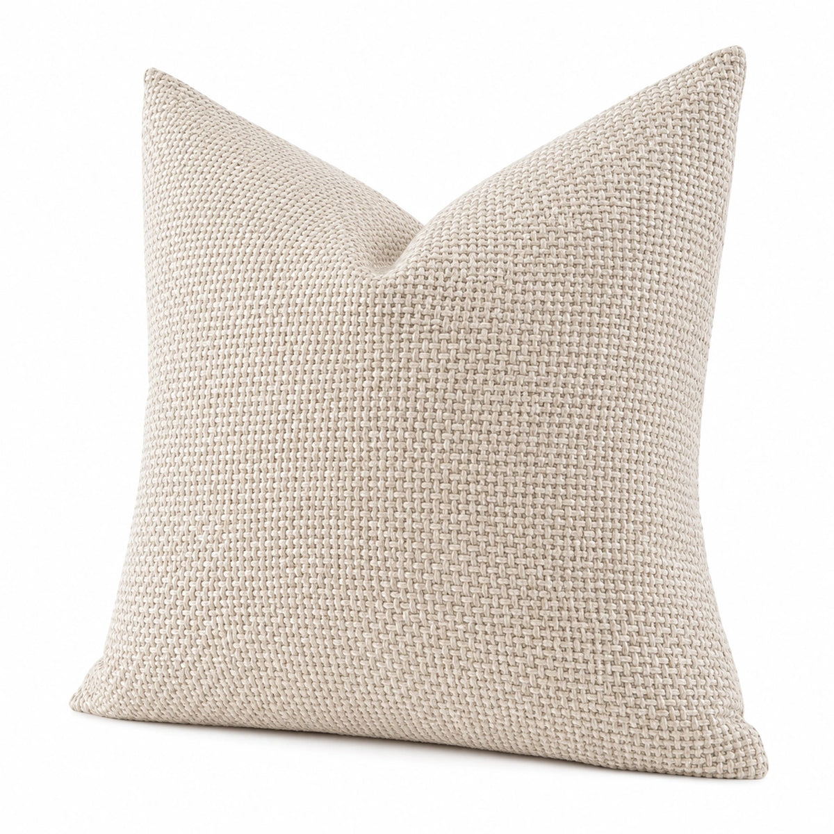 Dekokissen 45 x 45 cm gewebtes Textil Beige quadratisch
