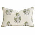 Dekokissen 50 x 35 cm Stoff Creme Grün Blumenmuster