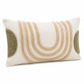 Dekokissen 50 x 30 cm Textil Creme Beige Olivgrün mit Strukturmuster