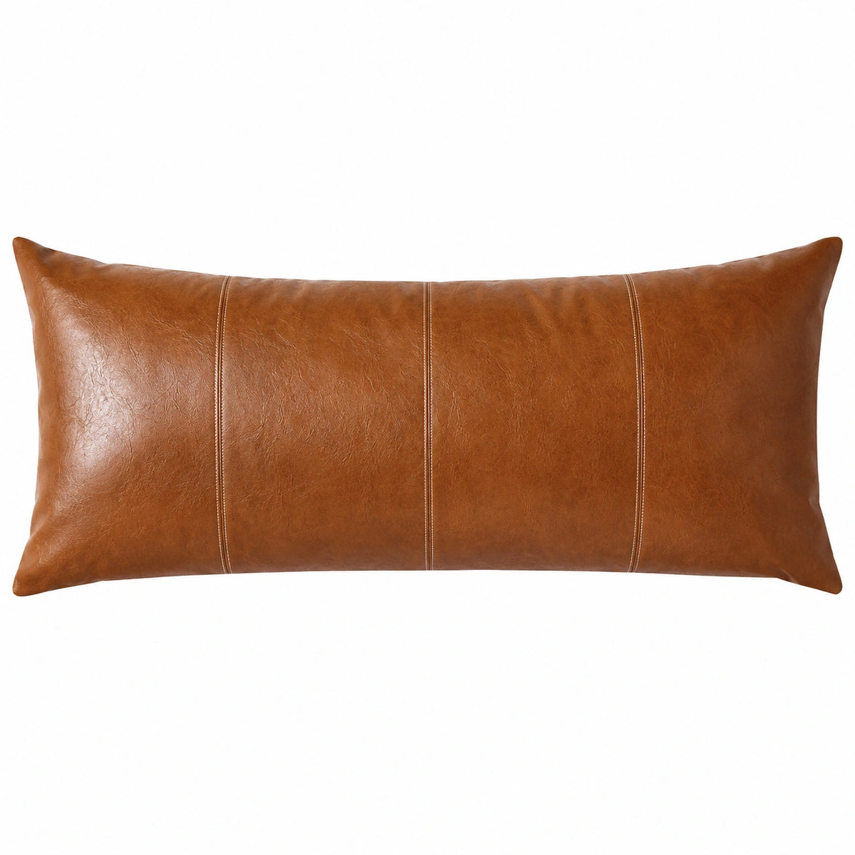Dekokissen 50 x 30 cm braun in Lederoptik rechteckig