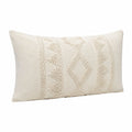 Dekokissen 50 x 30 cm Creme Textil mit geometrischer Struktur