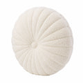 Rundes Zierkissen 45 cm aus Teddyfleece in Creme für Sofa und Wohnbereich