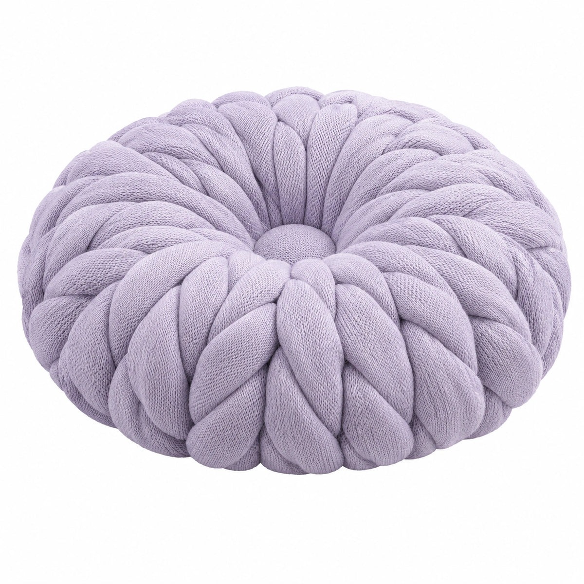 Rundkissen 40 cm aus Textil in Flieder - geflochtenes Sitzkissen