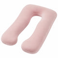 U-förmiges Schwangerschaftskissen 135 cm Samt Rosa stützend